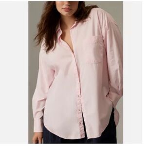 Anthropologie -Maeve Light Pink Casual Button Down Shirt